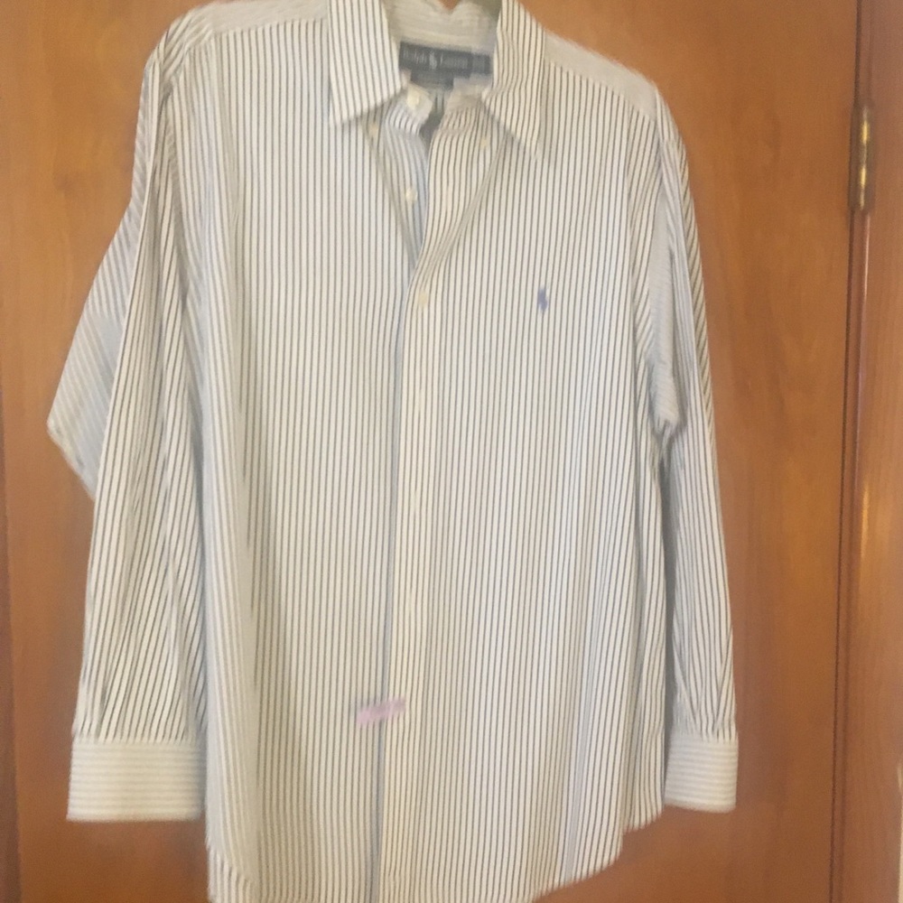 Ralph Lauren” Classic Fit White Striped Shirt